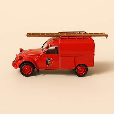 Citroën 2 CV rouge pompiers (Voitures miniatures d'exception) - Image haute qualité