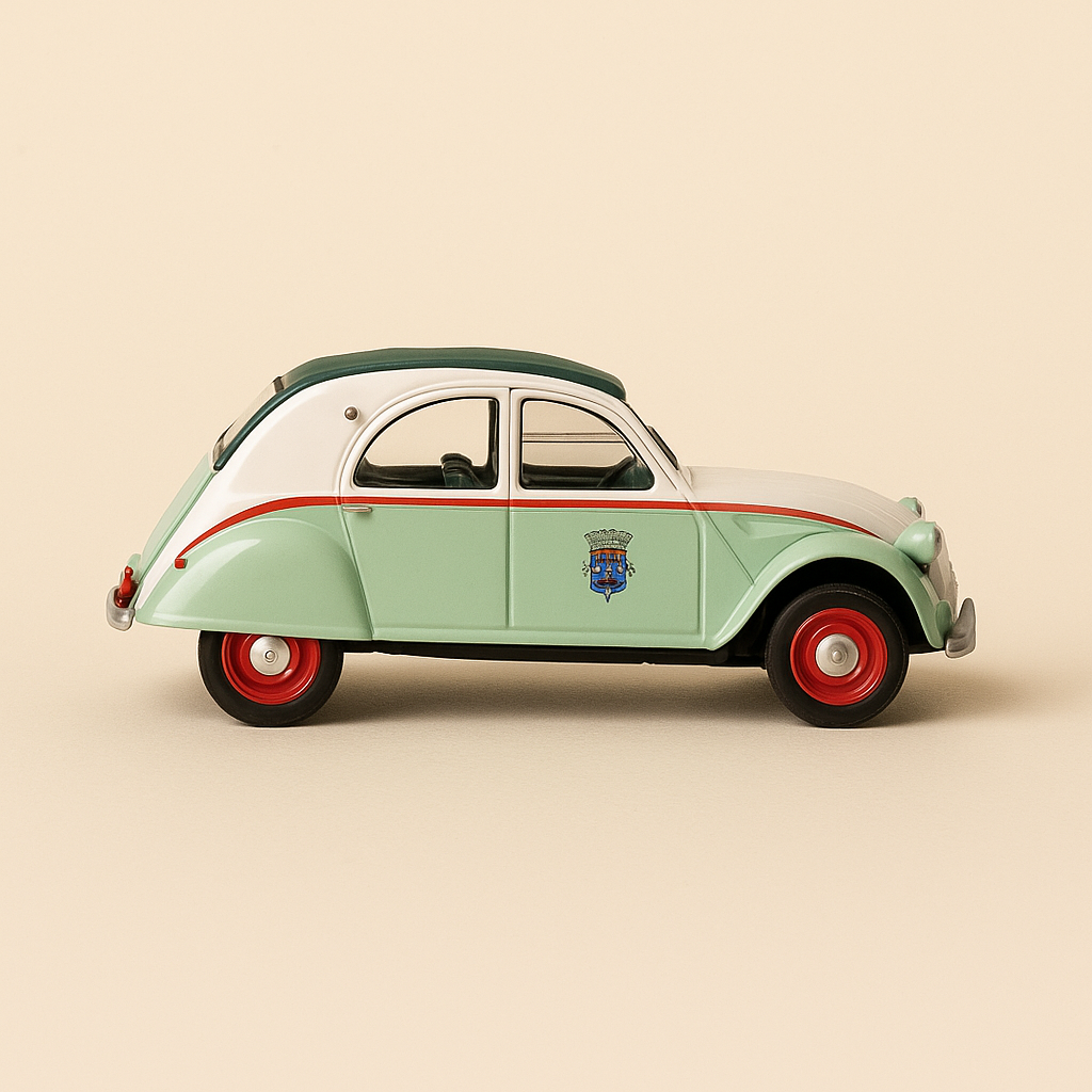 Citroën 2 CV biała i zielona TAXI