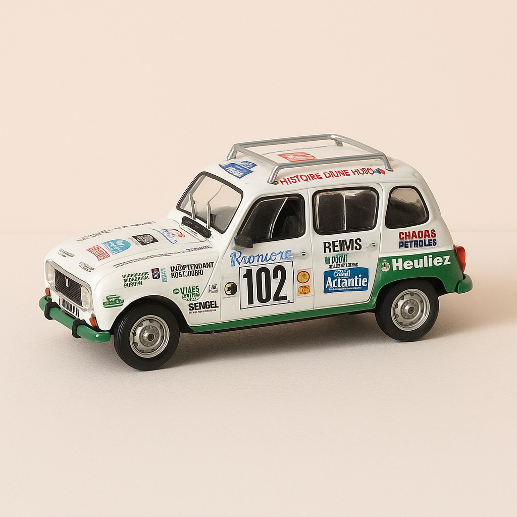 Renault 4L R4 GTL blanche numéro 102 rallye de Monté-Carlo de 1993 - vitesse Référence L093