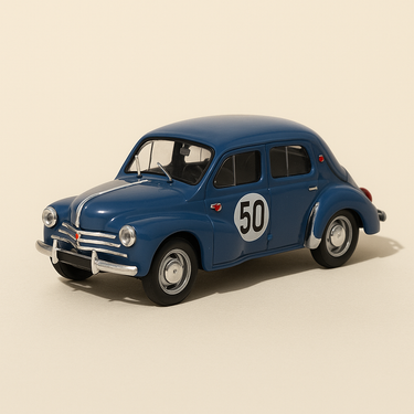 Renault 4 CV bleue numéro 50 - 24 heures du Mans de 1951 - Image haute qualité