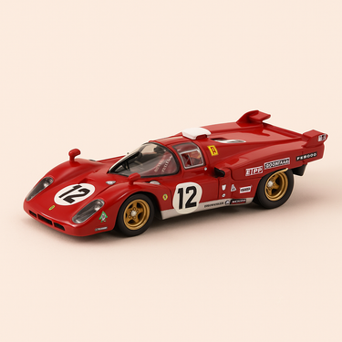 Ferrari 512M rouge numéro 12 - 24 heures du Mans de 1971 - Image haute qualité