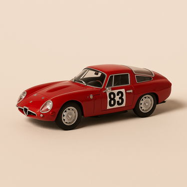 Alfa Roméo TZ rouge numéro 83 - coupes des Alpes de 1964 - Image haute qualité