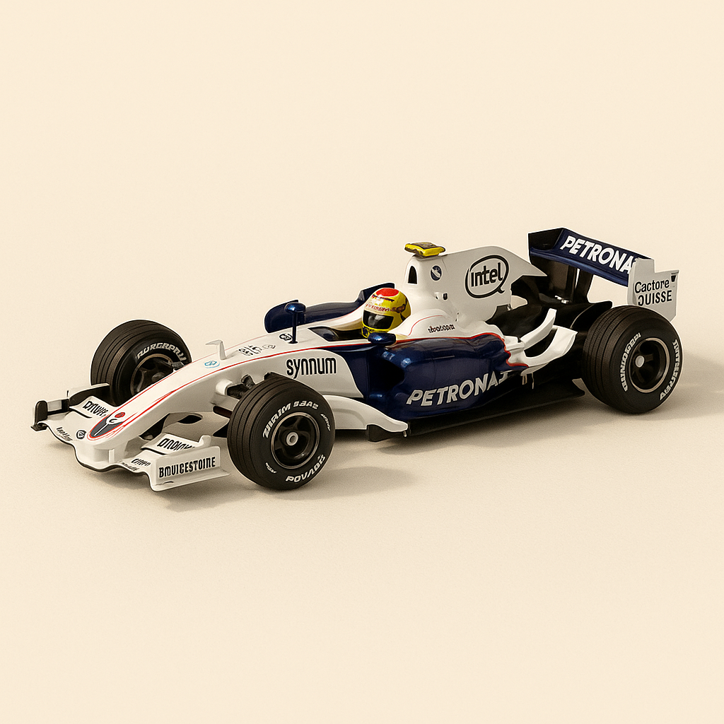BMW Sauber F1.08 blanche et bleue numéro 4 de 2008 - Formule 1 - Image haute qualité