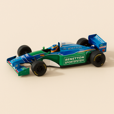 Benetton B194 bleue et verte numéro 5 de 1994 - Formule 1 - Image haute qualité