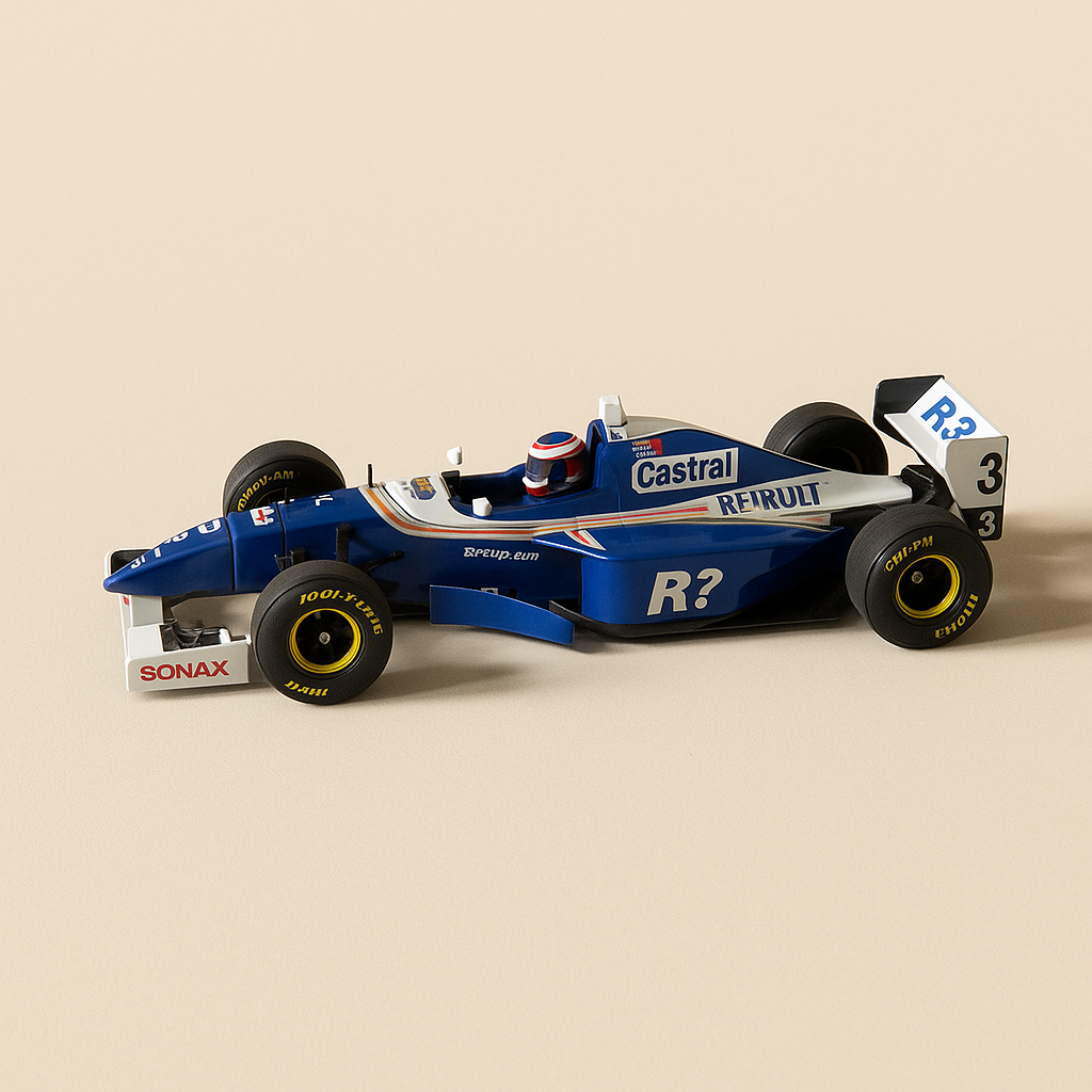 Williams FW19 bleue et blanche numéro 3 de 1997 - Formule 1 - Jacques Villeneuve
