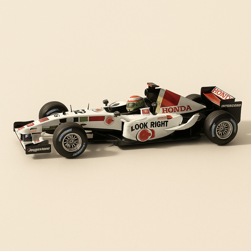 Honda RA106 blanche et noire numéro 12 - Formule 1 de 2006 (Jenson Button)