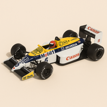 Williams FW11B blanche, bleue et jaune numéro 6 de 1987 - Image haute qualité