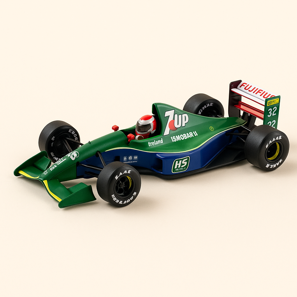 Jordan 191 verte et verte numéro 32 - Formule 1 - grand prix de Belgique de 1991 (Michael Schumacher)