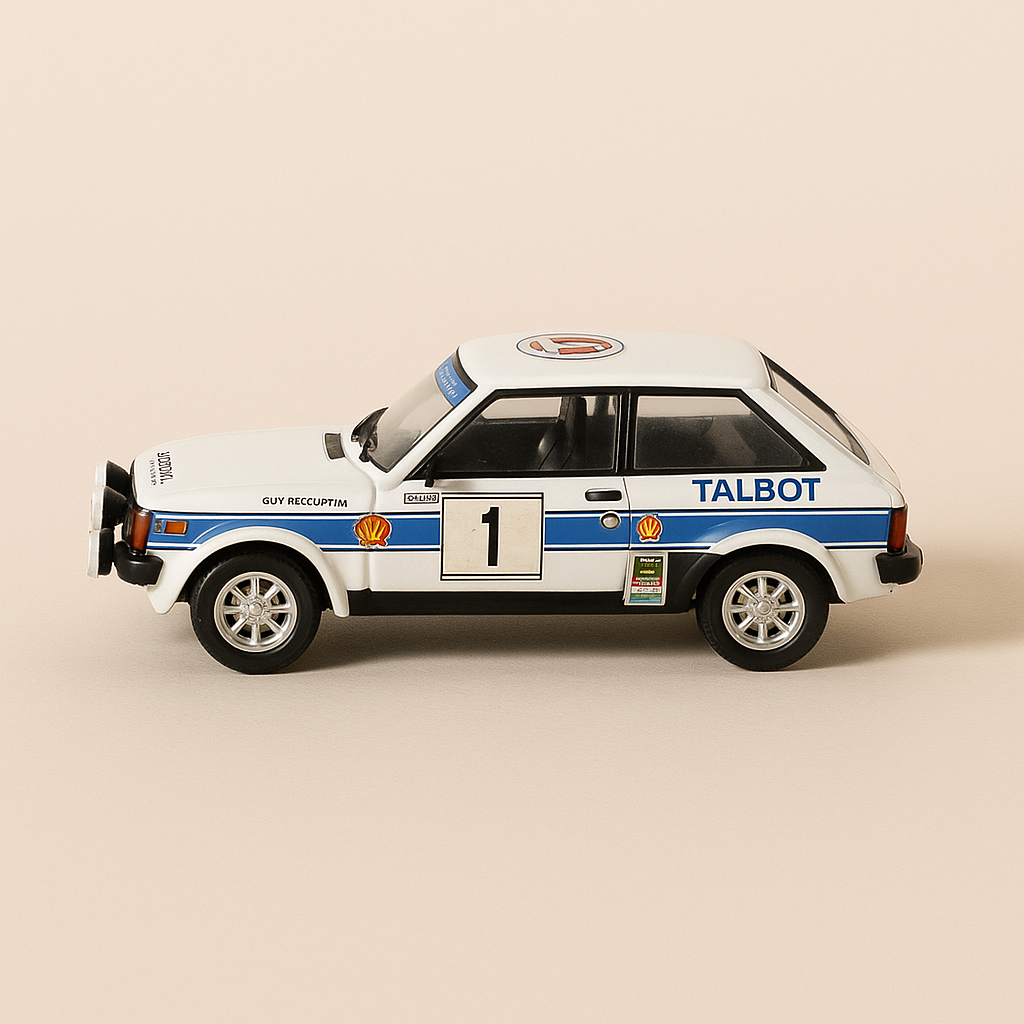 Sunbeam Talbot Lotus white and blue number 1 - 1981 Brazil rally