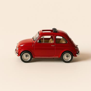 Fiat 500 rouge de 1957 - Solido boite en carton - Image haute qualité