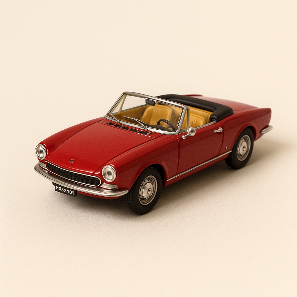 Fiat 124 AS Spider Sport rouge foncée de 1966 - Vitesse référence 046A