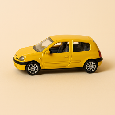 Renault Clio jaune - Burago - Image haute qualité