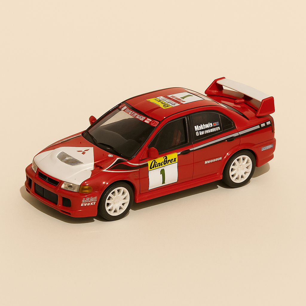 Mitsubishi Lancer EVO VI vermelho número 1 - Rally de Monte Carlo 2000