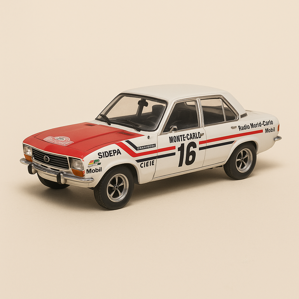 Opel Ascona weiß und rot Nummer 16 - Rallye Monte-Carlo 1972