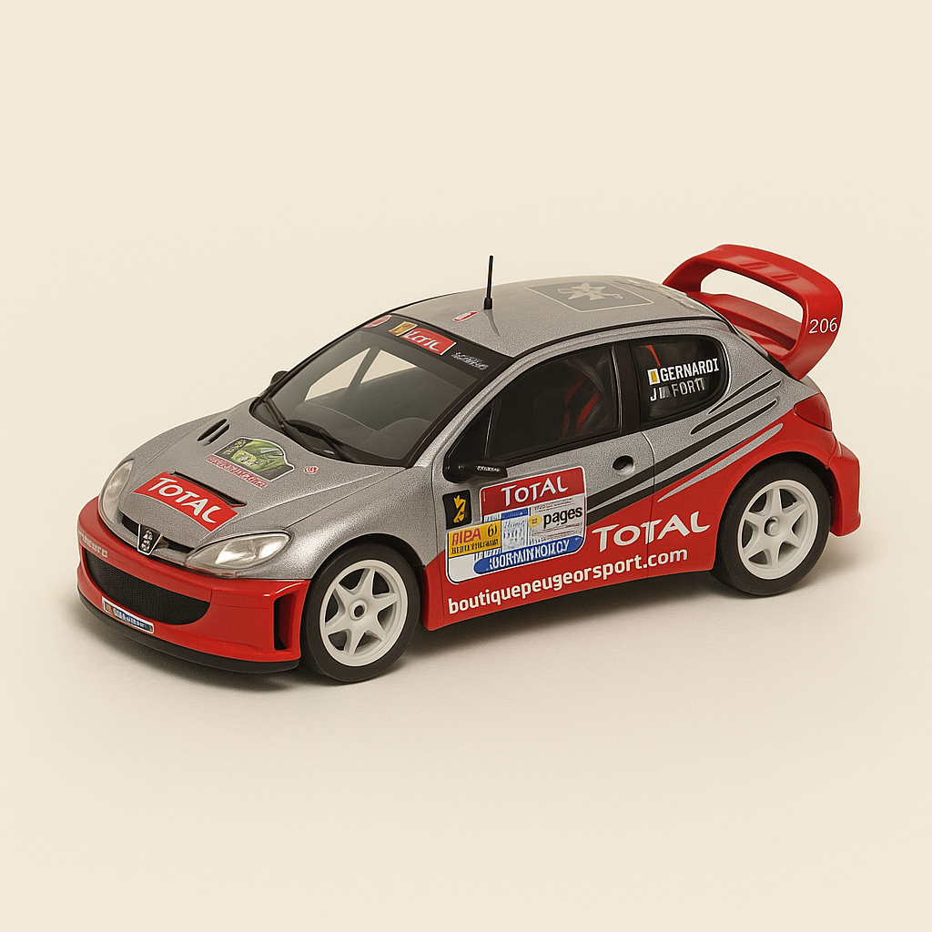 Peugeot 206 WRC gréis a rout Nummer 1 - Champion vu Frankräich zu Rallyes 2005