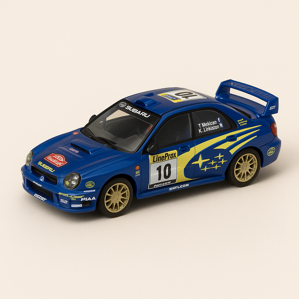 Subaru Impreza WRC niebieska numer 10 - Rajd Monako 2002