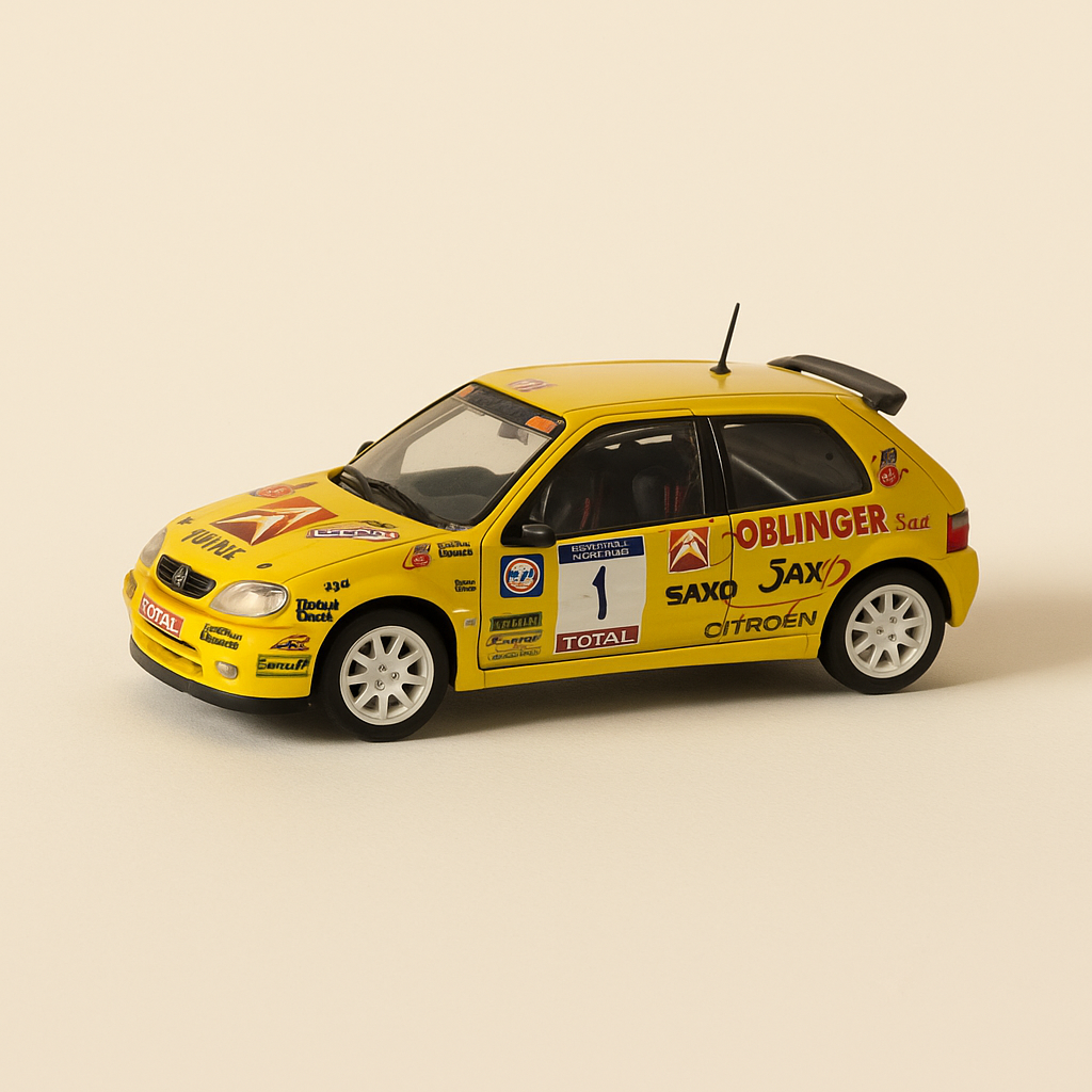 Citroën Saxo Kit-Car giel Nummer 1 - Rallye des Vins Mâcon 1999