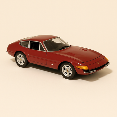 Ferrari 365 GTB4 rouge de 1968 - BURAGO (échelle: 1/24ème) - Image haute qualité