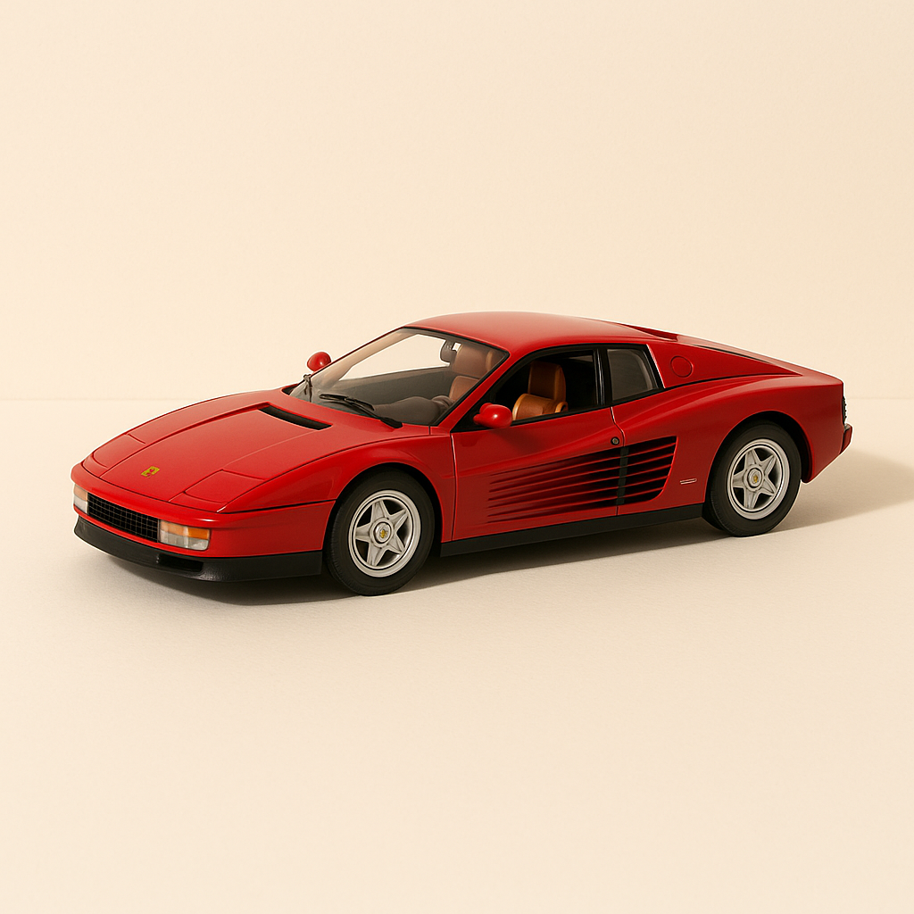 Roter Ferrari Testarossa von 1984 - BURAGO (Maßstab: 1/24)