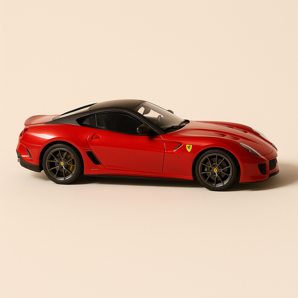 Ferrari 599 GTO rouge de 2012 - BURAGO (échelle: 1/24ème) - Image haute qualité