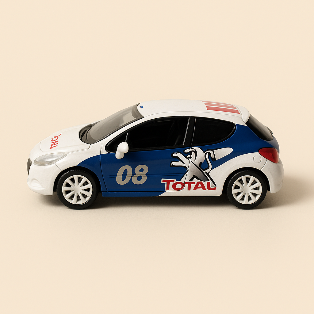 Peugeot 207 wäiss, blou an rout Nummer 08 - Norev