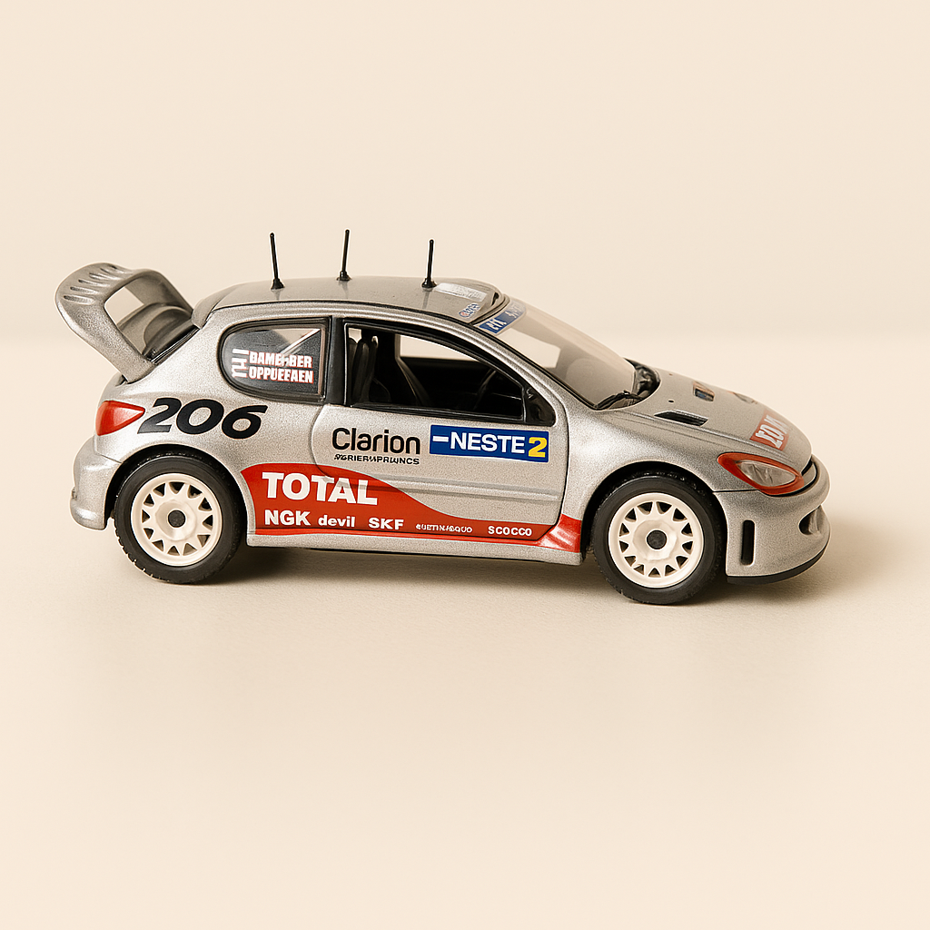 Peugeot 206 WRC gris vun 2002 - Solido Referenz 1586