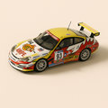 Porsche 911 GT3-RS blanche, rouge et jaune numéro 93 - 24 heures du Mans de 2003 - Image haute qualité