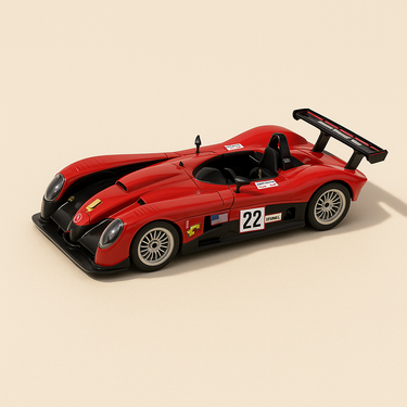 Panoz Roadster LMP01 rouge et noire numéro 22 - 24 heures du Mans de 2002 - Image haute qualité