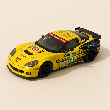 Chevrolet Corvette C6.R jaune numéro 73 - 24 heures du Mans de 2011 - Image haute qualité