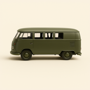 Photo professionnelle de la voiture miniature Combi Volkswagen Militaire Collection Solido - Image clean haute qualité