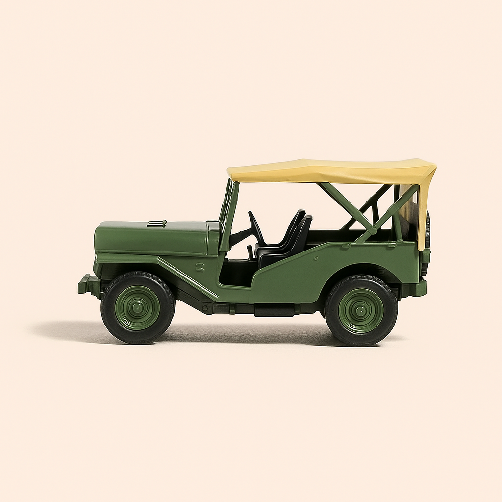 Donkelgréngen Delahaye VLR vun 1949 (Jeep)