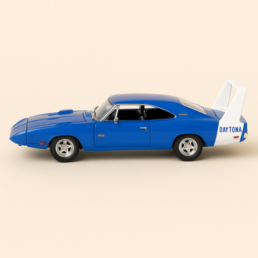 Photo professionnelle de la voiture miniature Dodge Charger Daytona Bleue De 1969 Voiture Americaine - Image clean haute qualité