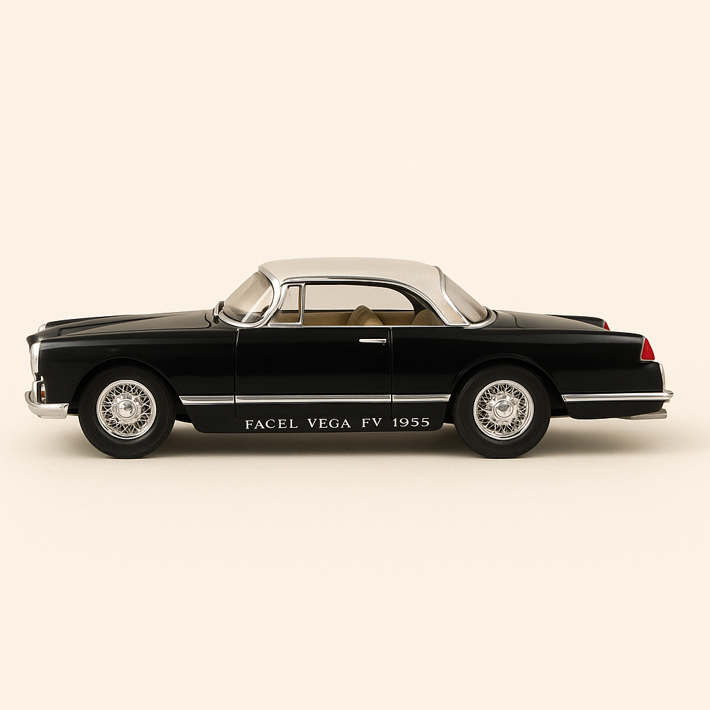 Facel Vega FV schwaarz vun 1955 (Moossstaf 1/24)