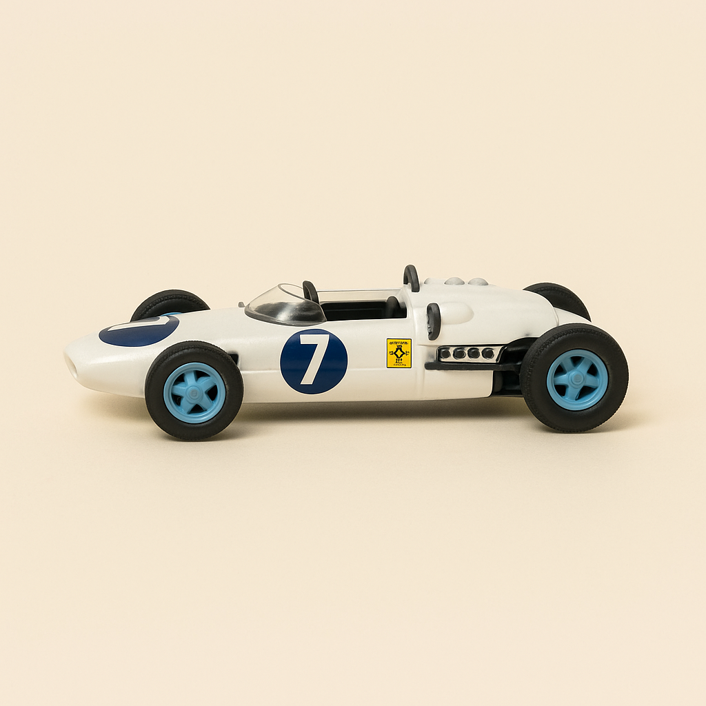 Blauw-witte Ferrari 158 nummer 7 uit 1964 (Formule 1) - Grand Prix van Mexico