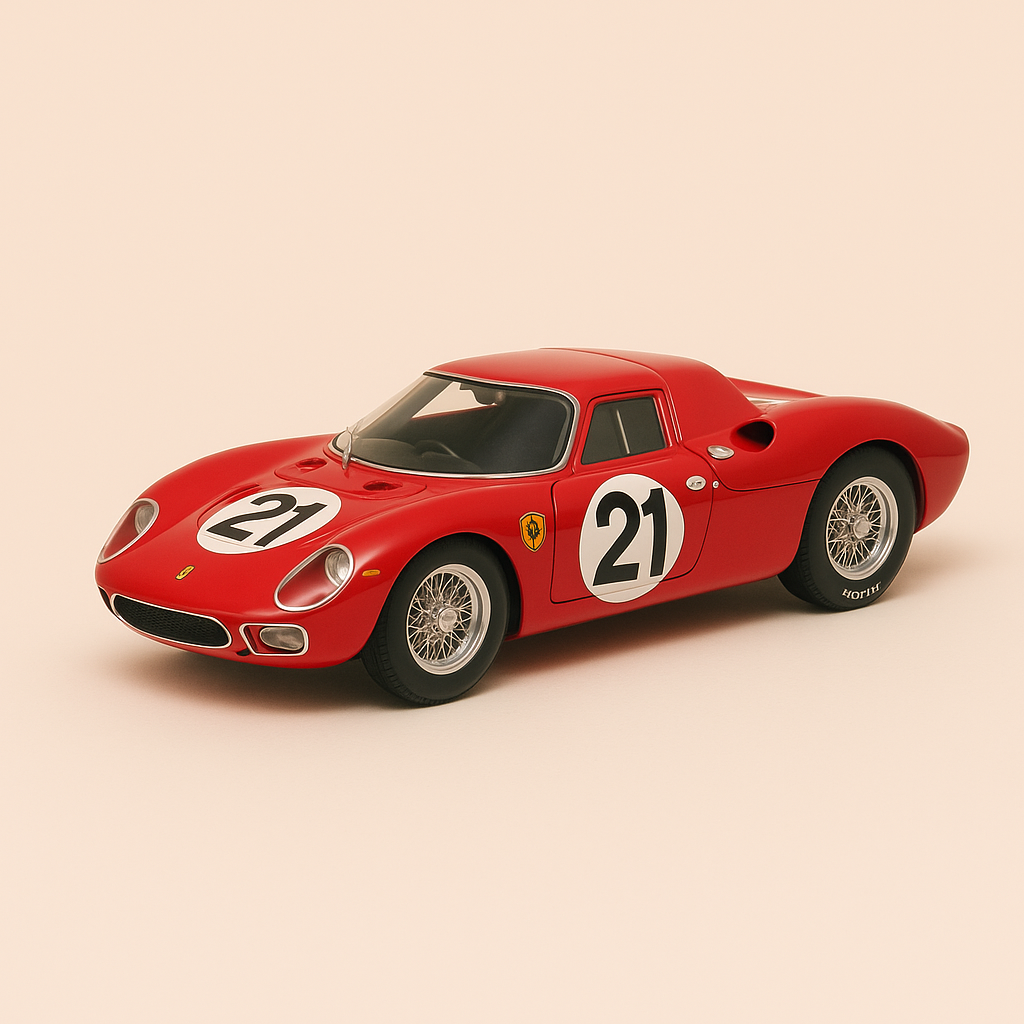 Czerwony Ferrari 250LM numer 21 (24-godzinny wyścig Le Mans z 1965 r.)