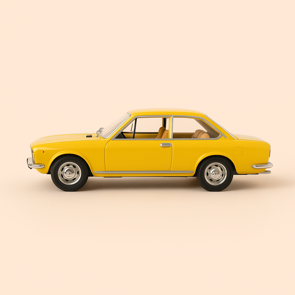 Yellow Fiat 124 Sport Coupe from 1971