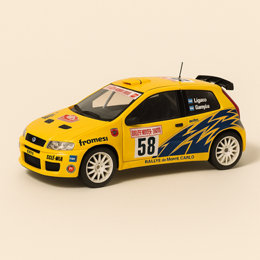 Photo professionnelle de la voiture miniature Fiat Punto S1600 Rallye De Monte Carlo De 2003 - Image clean haute qualité
