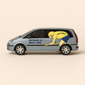 Photo professionnelle de la voiture miniature Fiat Ulysse Bleue Grise Credit Lyonnais Tour De France 2003 - Image clean haute qualité