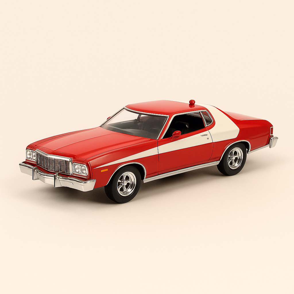 Ford Gran Torino rossa e bianca del 1976 (l'auto di Starky e Hutch)