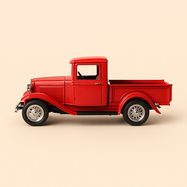 Photo professionnelle de la voiture miniature Ford Pick Up Rouge De 1934 Voiture Americaine - Image clean haute qualité