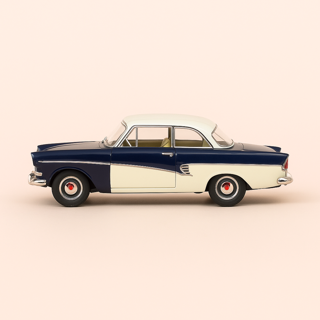 Ford Taunus coupé azul y blanco de 1957, 17M (referencia Solido 4582) CON la caja de cartón