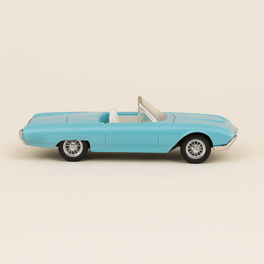 Photo professionnelle de la voiture miniature Ford Thunderbird G Sport Bleue Claire Voiture Americaine Solido Reference 4517 - Image clean haute qualité