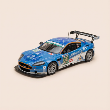 Voiture miniature - Aston Martin DBR9 bleue numéro 66 - 1000 kms de Spa de 2009 (Spa-Francorchamps)