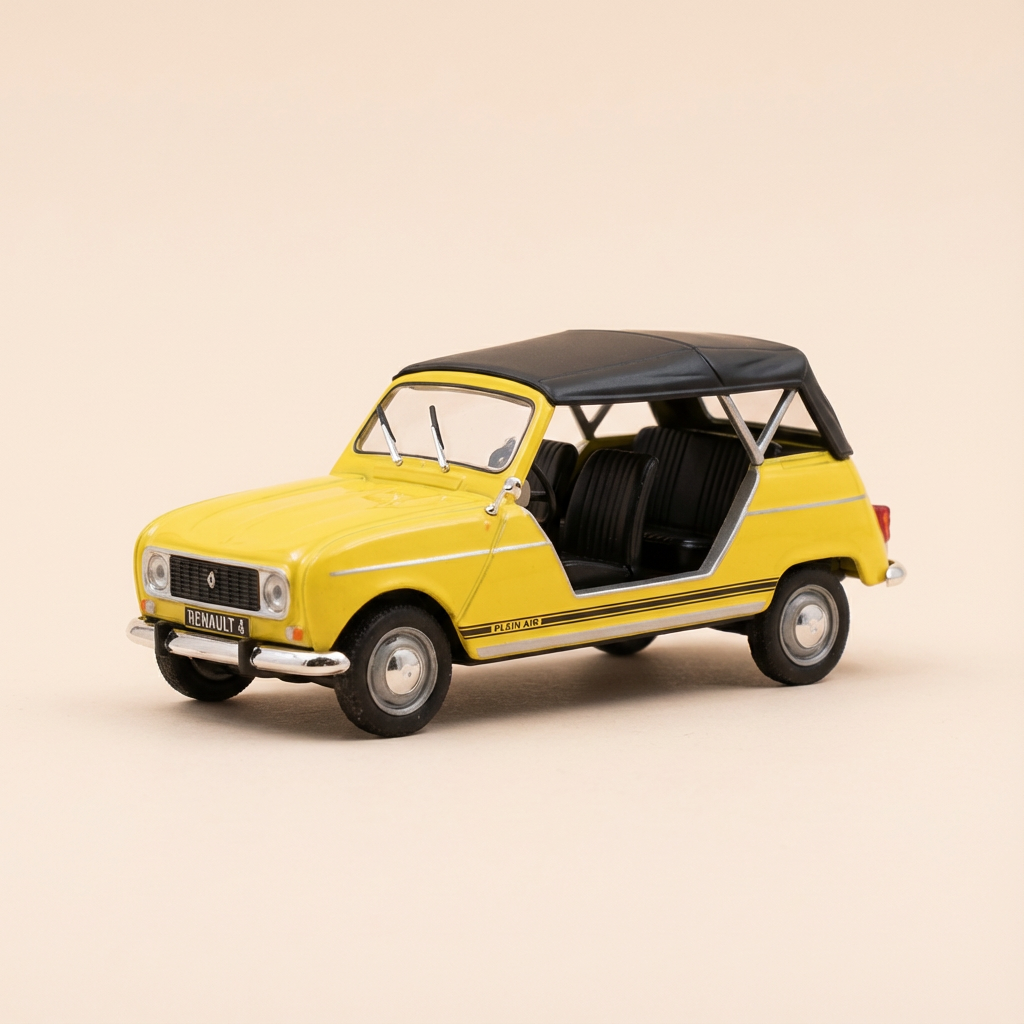 Voiture miniature - Renault 4L plein Air jaune - Norev