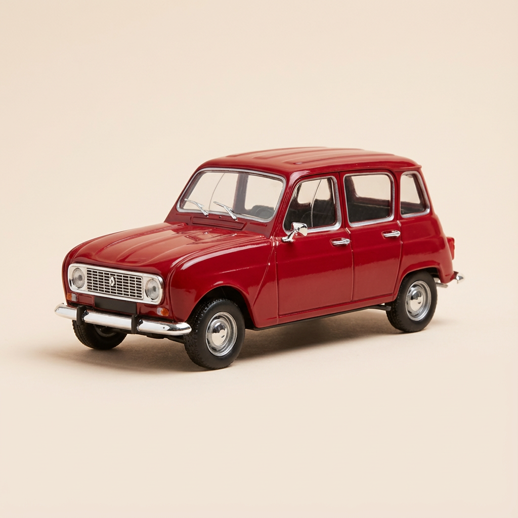 Voiture miniature - Renault 4L bordeaux de 1962 - Auto Plus