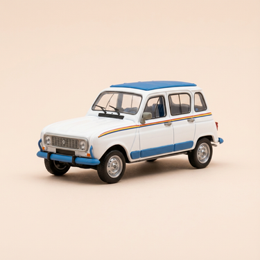 Voiture miniature - Renault 4 GTL Jogging blanche et bleue de 1981