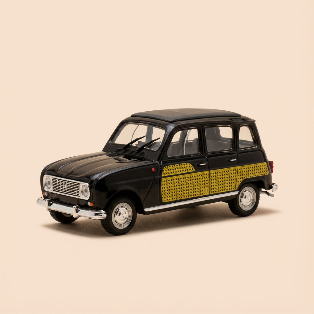 Renault 4L Parisienne czarna i żółta - Norev