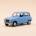 Voiture miniature - Renault 4L bleue ciel (voiture rajoutée sur un socle)