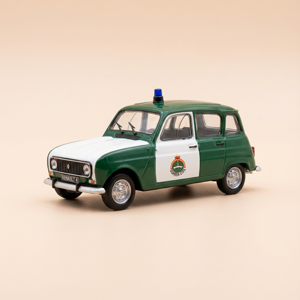 Green and White Renault 4L of the Spanish Civil Guard