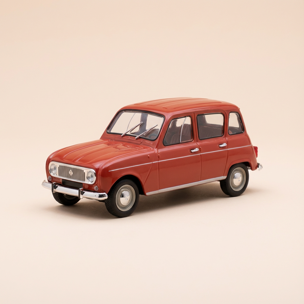 Renault 4 Super brązowy z 1963 roku (otwarta klapa)